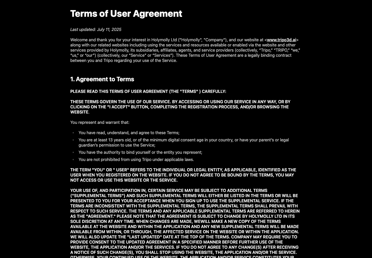 Official Terms capture